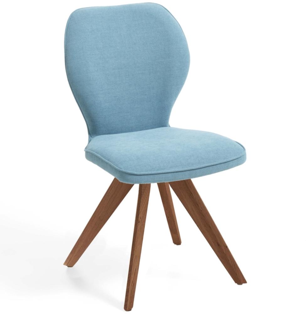 Niehoff Sitzmöbel Colorado Trend-Line Design-Stuhl Gestell Wild-Nussbaum - Webstoff Malea-R eisblau Bild 1
