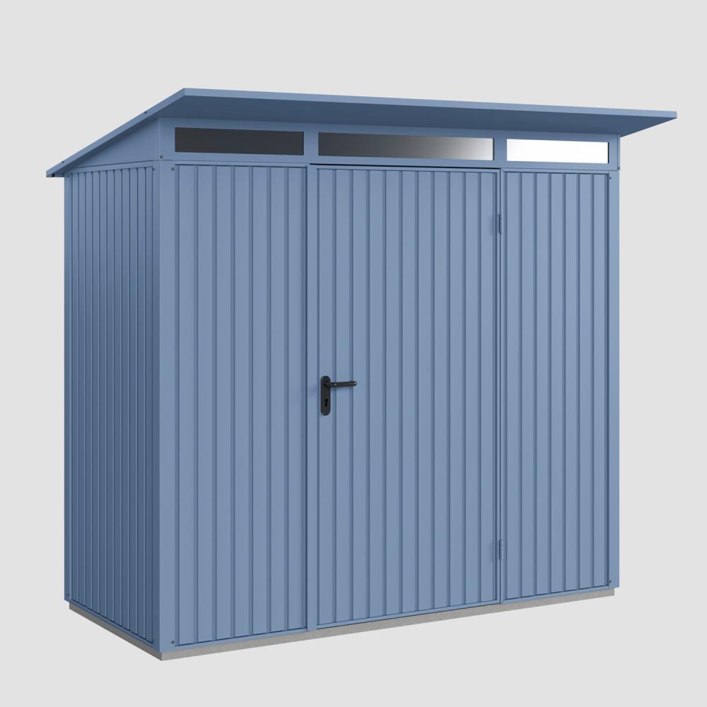 Hörmann Ecostar Aktionsangebot Metall-Gerätehaus Trend mit Pultdach Typ 1, 108 x 238 cm , taubenblau, 2,6 m²,1-flüglige Tür Bild 1