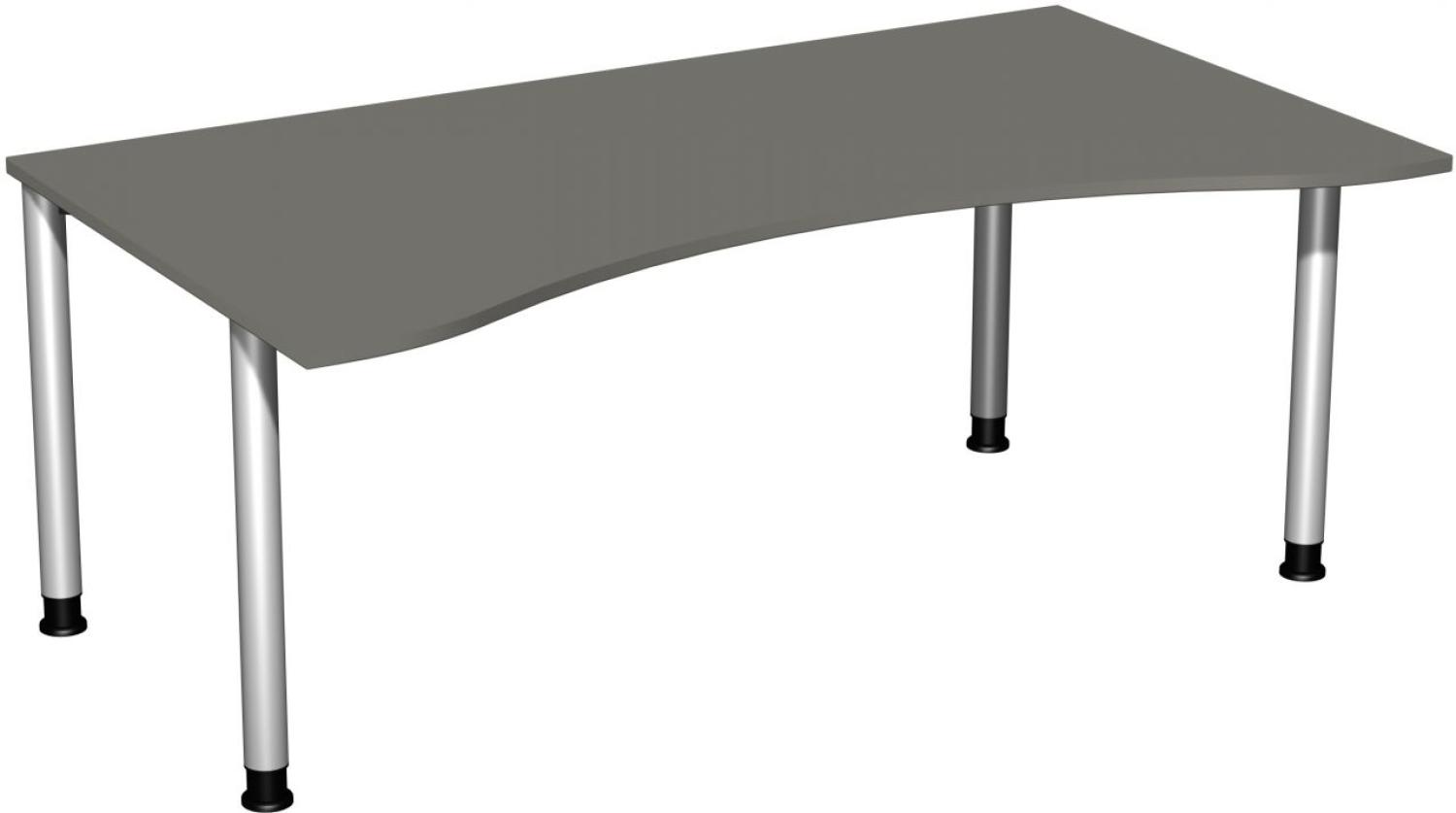 Schreibtisch '4 Fuß Flex' höhenverstellbar, 180x100cm, Graphit / Silber Bild 1