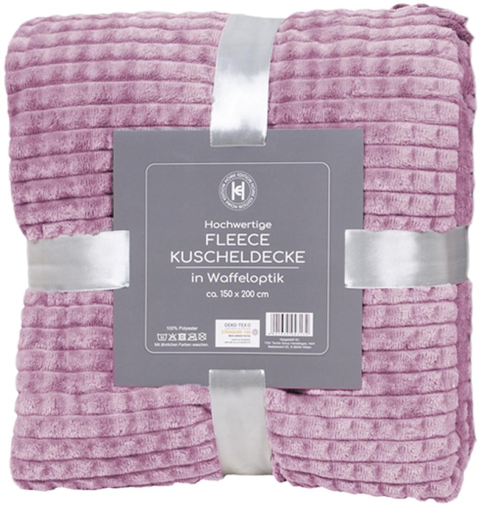 Flanell Wohndecke Kuscheldecke Wolldecke Sofadecke 150x200cm Rosa Bild 1