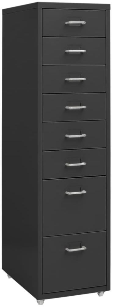 Aktenschrank mit Rollen Anthrazit 28x41x109 cm Metall Bild 1