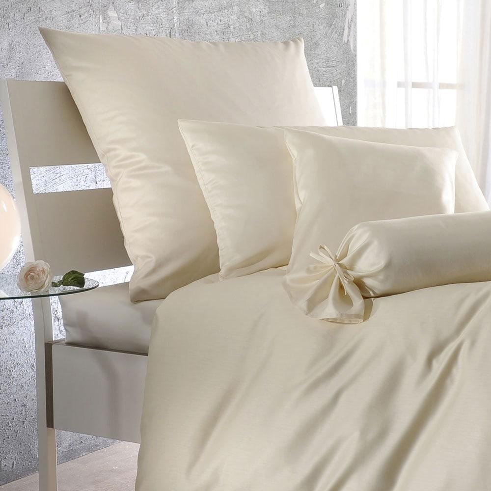 BettwarenShop Uni Kissenbezug Mako-Satin|Kissenbezug einzeln 80x80 cm| creme Bild 1