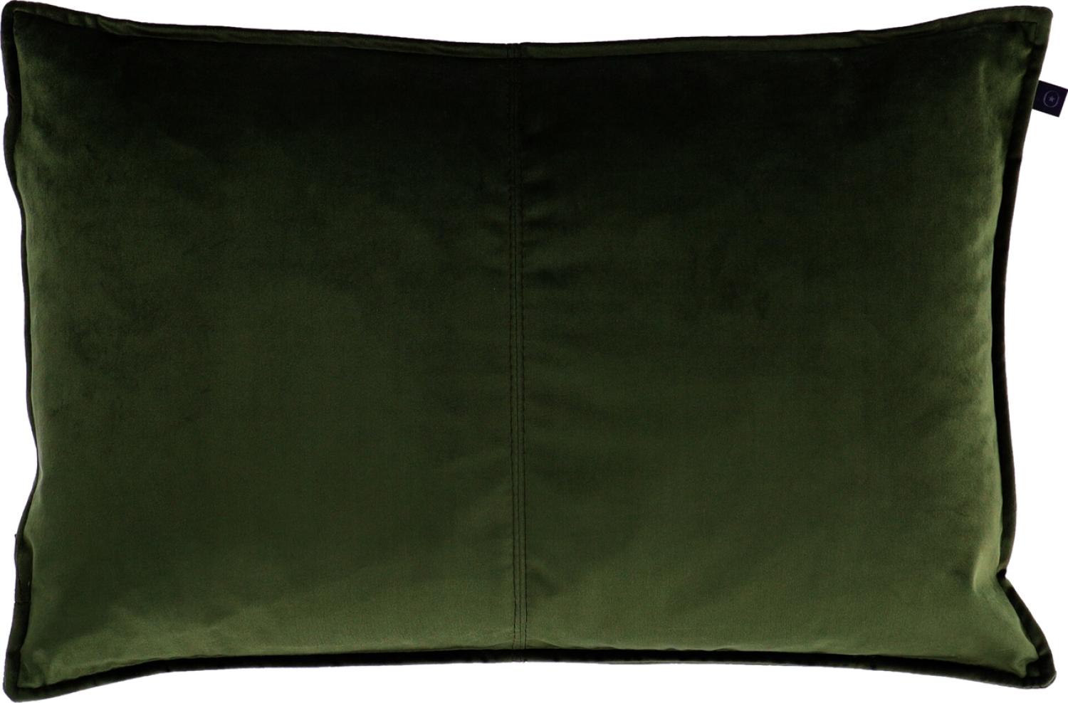 Overseas Middlestitch Samtkissen, 100% Polyester in Olivgrün, 40 x 60 cm Bild 1