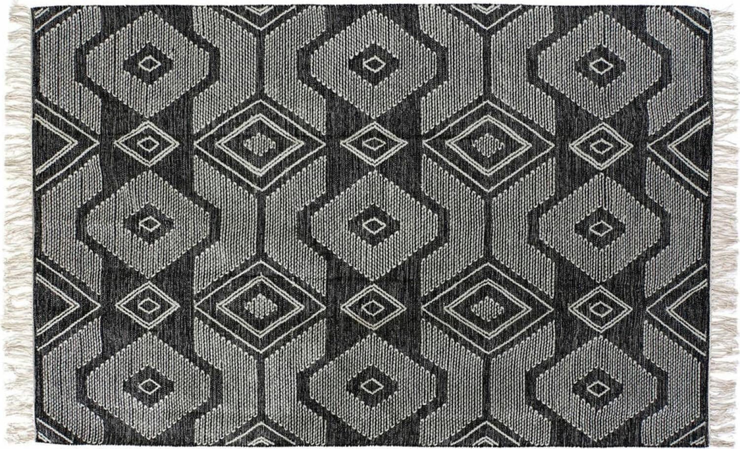 Teppich DKD Home Decor Weiß Schwarz Baumwolle (160 x 230 x 1 cm) Bild 1