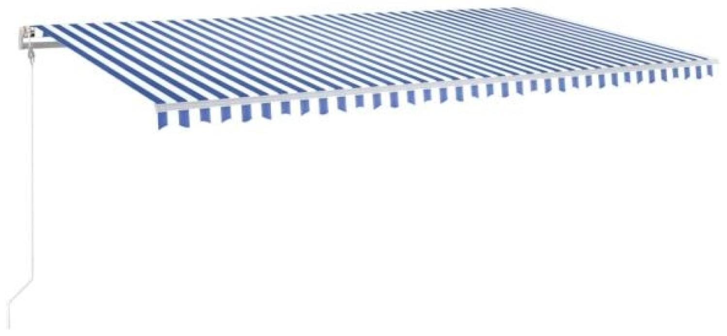 Automatische Markise mit LED & Windsensor 600x350 cm Blau Weiß Bild 1