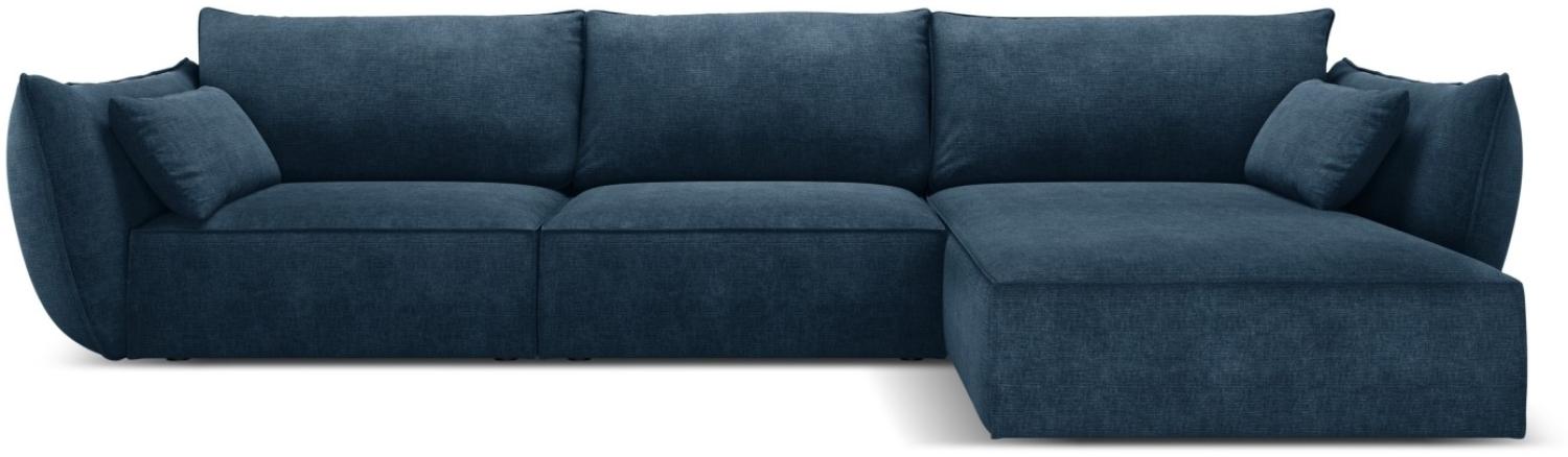 Micadoni 4-Sitzer Ecke rechts Sofa Kaelle | Bezug Royal Blue | Beinfarbe Black Plastic Bild 1