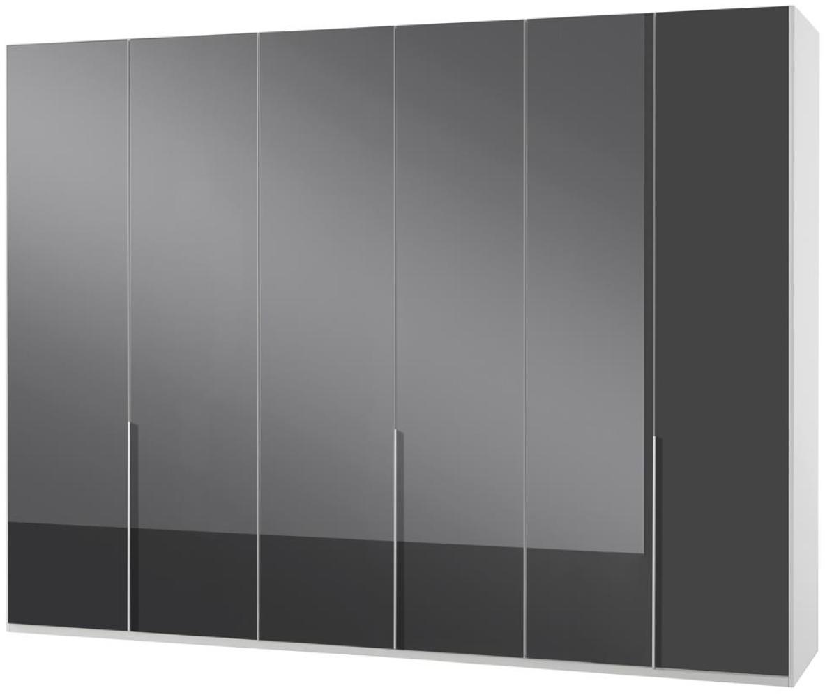 Kleiderschrank NEW YORK C in Glas grau Alpinweiß 270 cm Bild 1