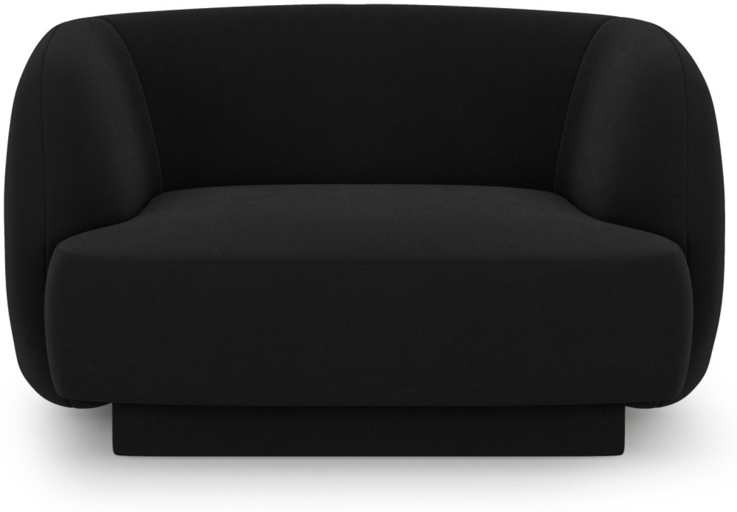 Micadoni Samtstoff Sessel Miley | Bezug Black | Beinfarbe Black Plastic Bild 1