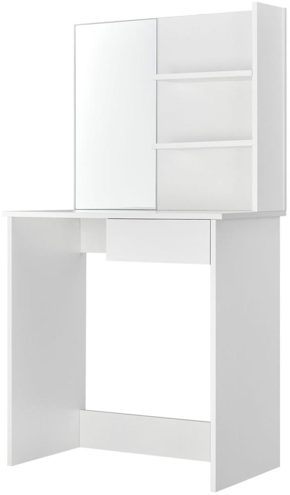 Juskys 'Jenna' Schminktisch mit Spiegel, Schublade & 2 Ablagefächern, weiß, 75 x 40 x 135 cm Bild 1