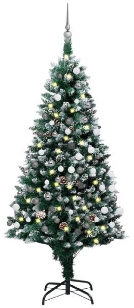 vidaXL Künstlicher Weihnachtsbaum mit LEDs Kugeln Zapfen 180 cm, Mit Beleuchtung [3077703] Bild 1