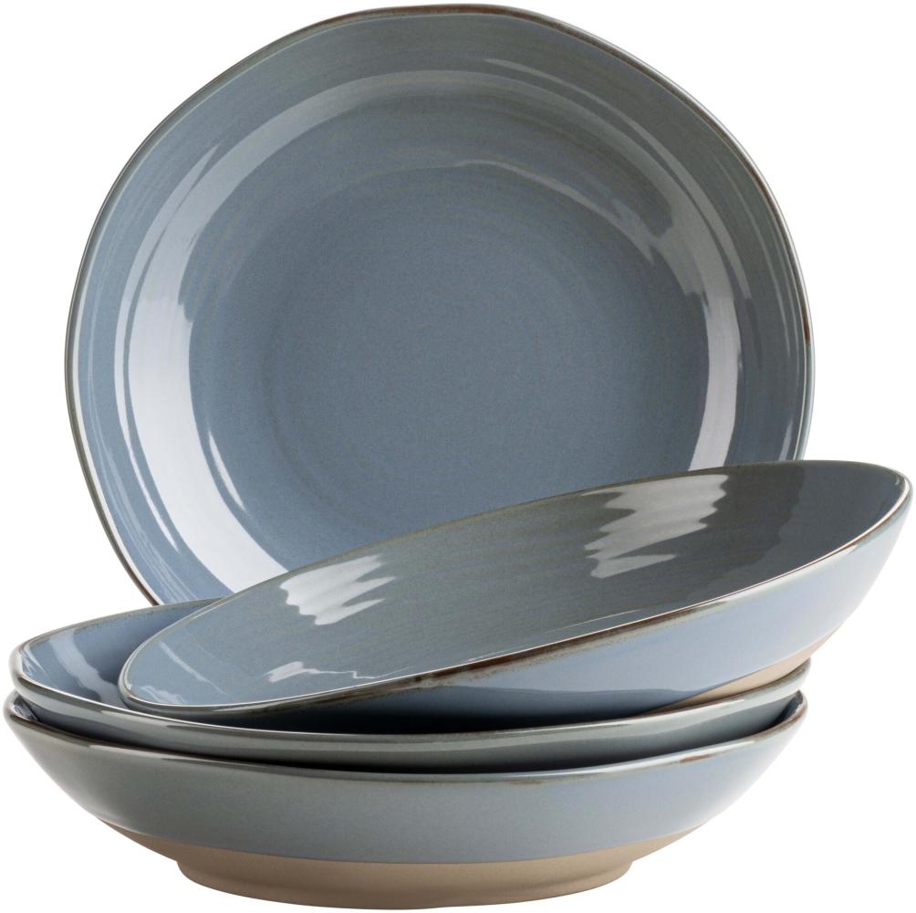 Mäser Nottingham Suppenteller, Keramik Blau / Grau Bild 1