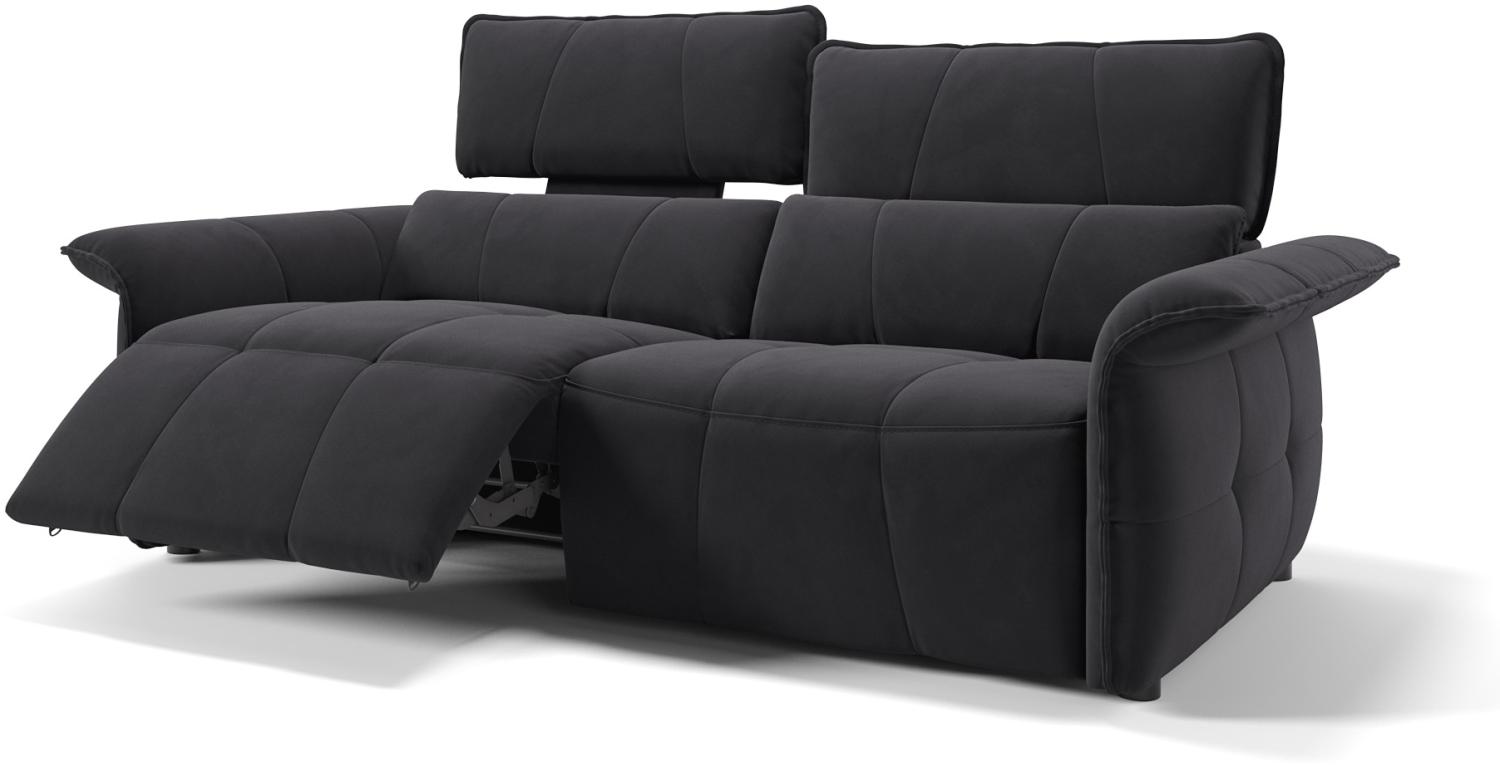 Sofanella 3-Sitzer ADRIA Stoffbezug Sofagarnitur Couch in Schwarz Bild 1
