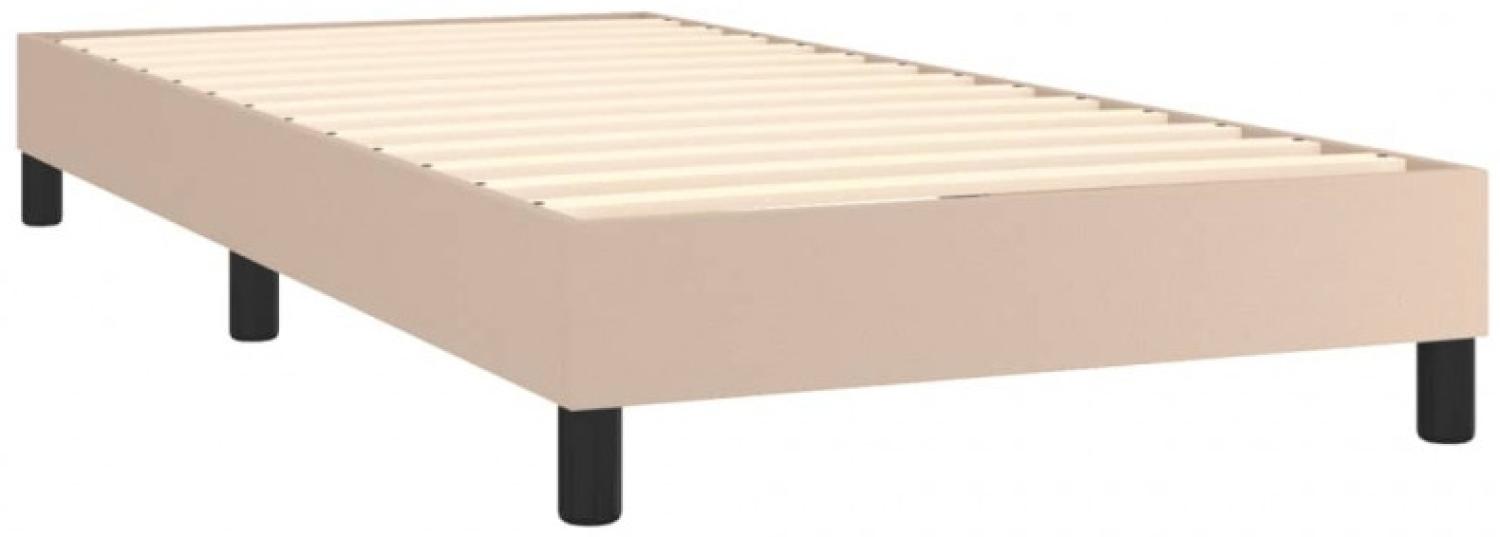 vidaXL Boxspringbett mit Matratze Cappuccino-Braun 80x200cm Kunstleder, Härtegrad: H2 [3141034] Bild 1