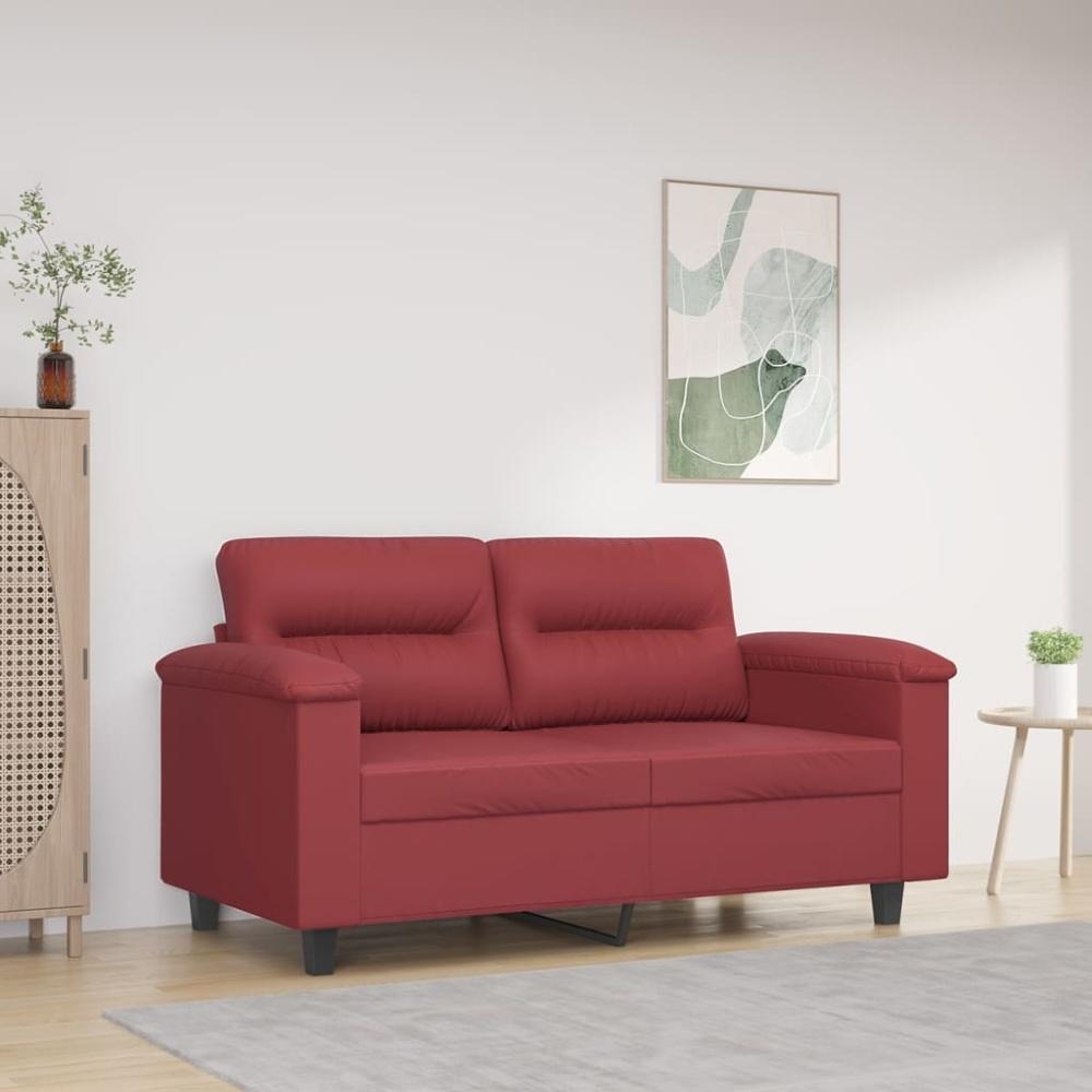 vidaXL 2-Sitzer-Sofa Weinrot 120 cm Kunstleder Bild 1