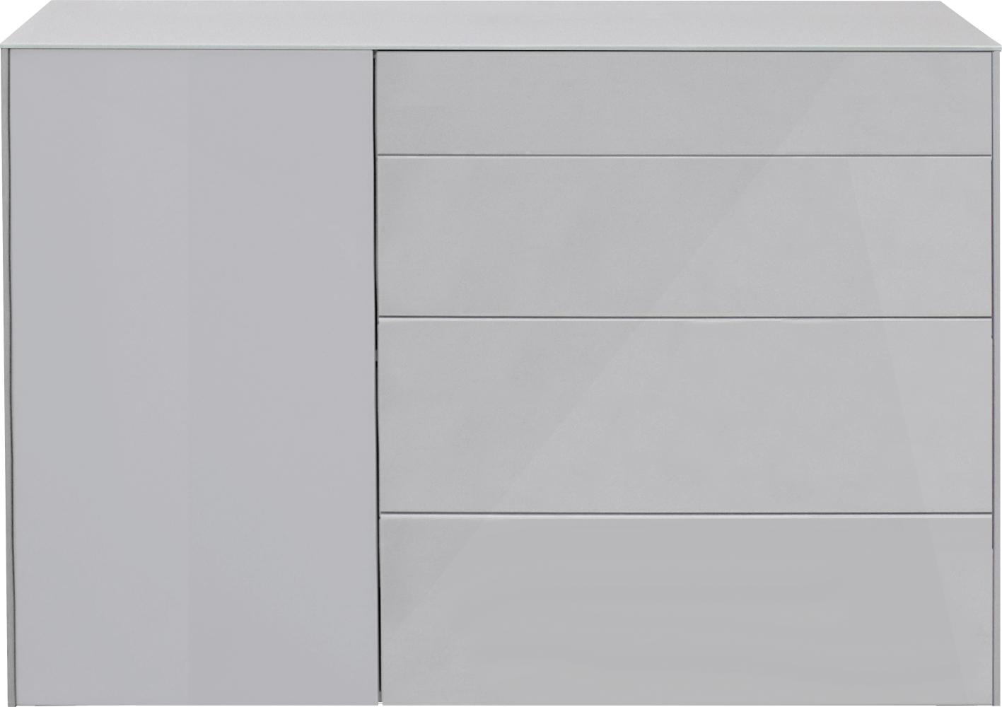 Mäusbacher Imola Kommode Holzwerkstoff/Glas 131x89x42 cm Kreidegrau matt lack/Glas Kreidegrau glanz Bild 1