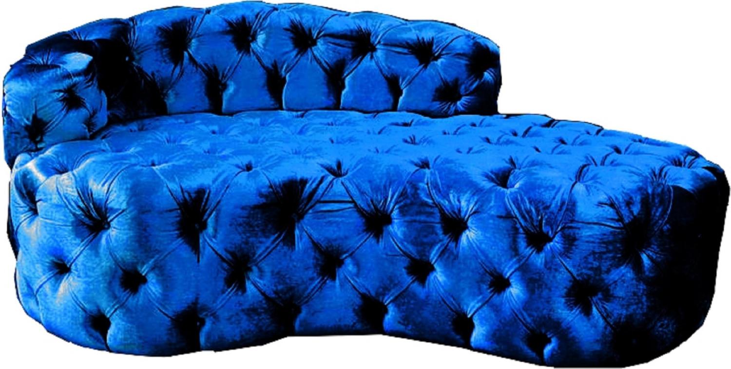 Casa Padrino Luxus Chesterfield Samt Chaiselongue Nachtblau Bild 1