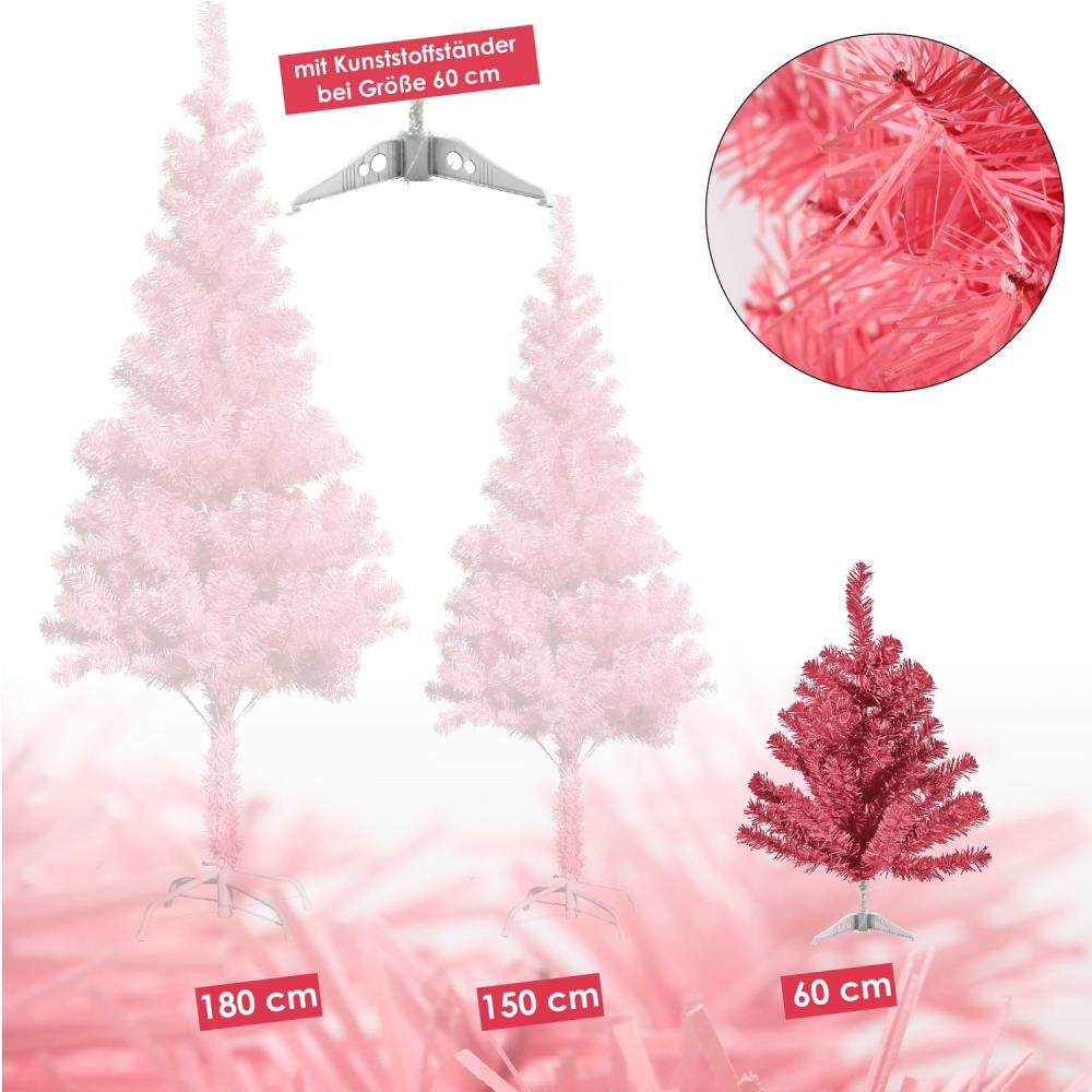 Künstlicher Weihnachtsbaum inkl. Ständer Tannenbaum Christbaum pink 60cm Bild 1
