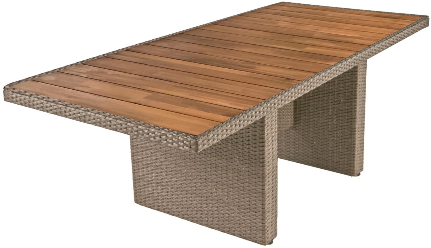 Tisch BRAGA 180cm braun Polyrattan Akazie Gartentisch Garten Gartenmöbel Möbel Bild 1