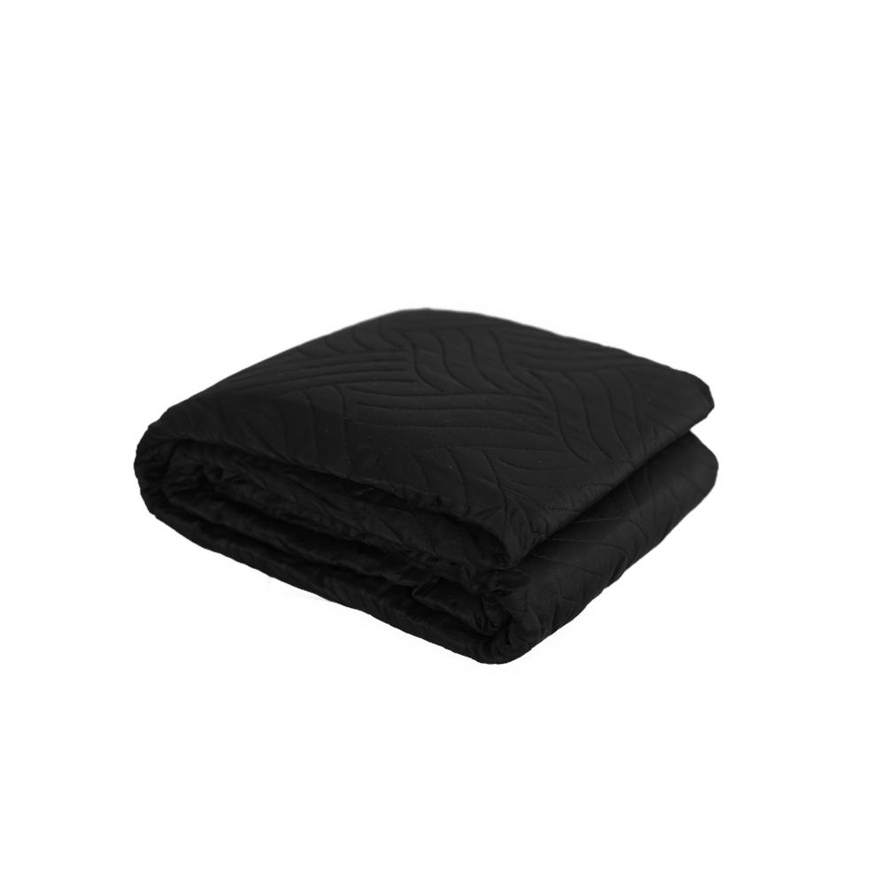 Elegante einfarbige Tagesdecken, Sofaüberwurf aus 100% Polyester 140x210 cm Schwarz Bild 1