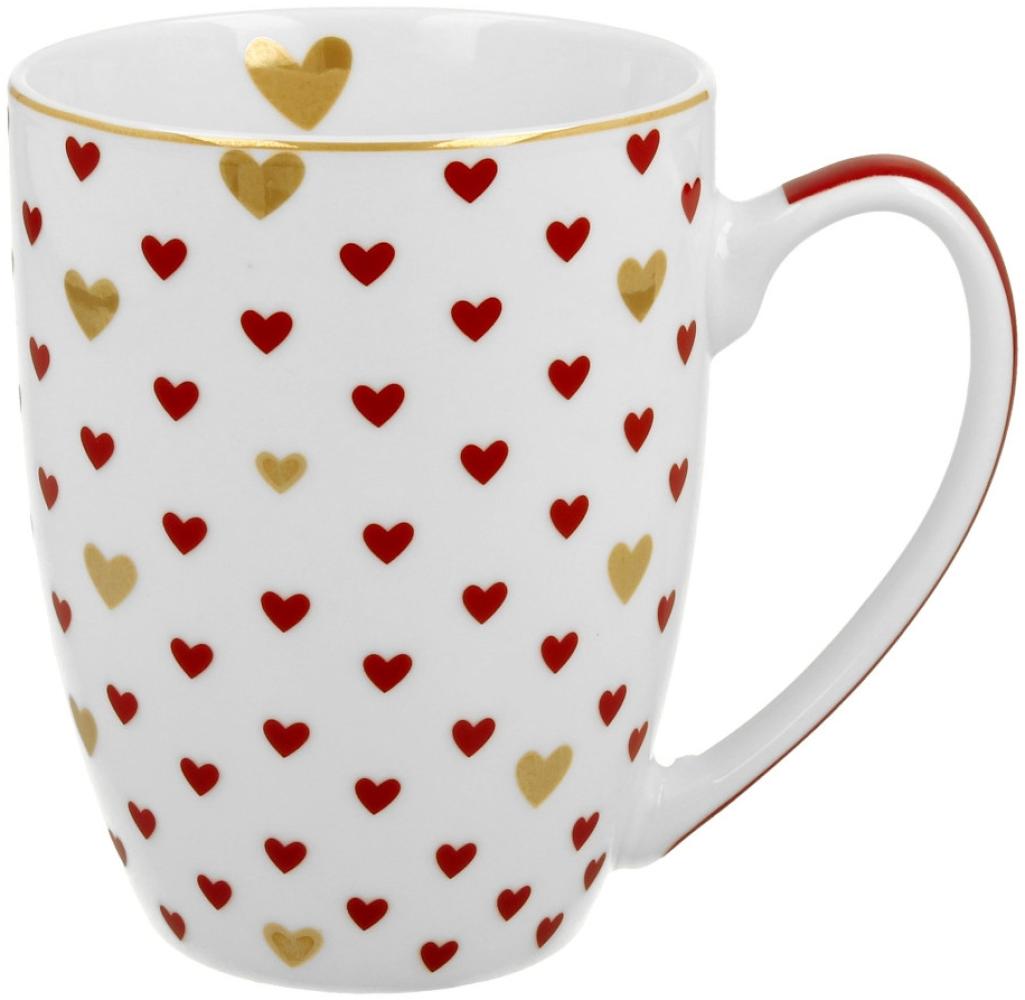 DUO Becher 360 ml RED HEARTS - New Bone China Porzellan Bild 1