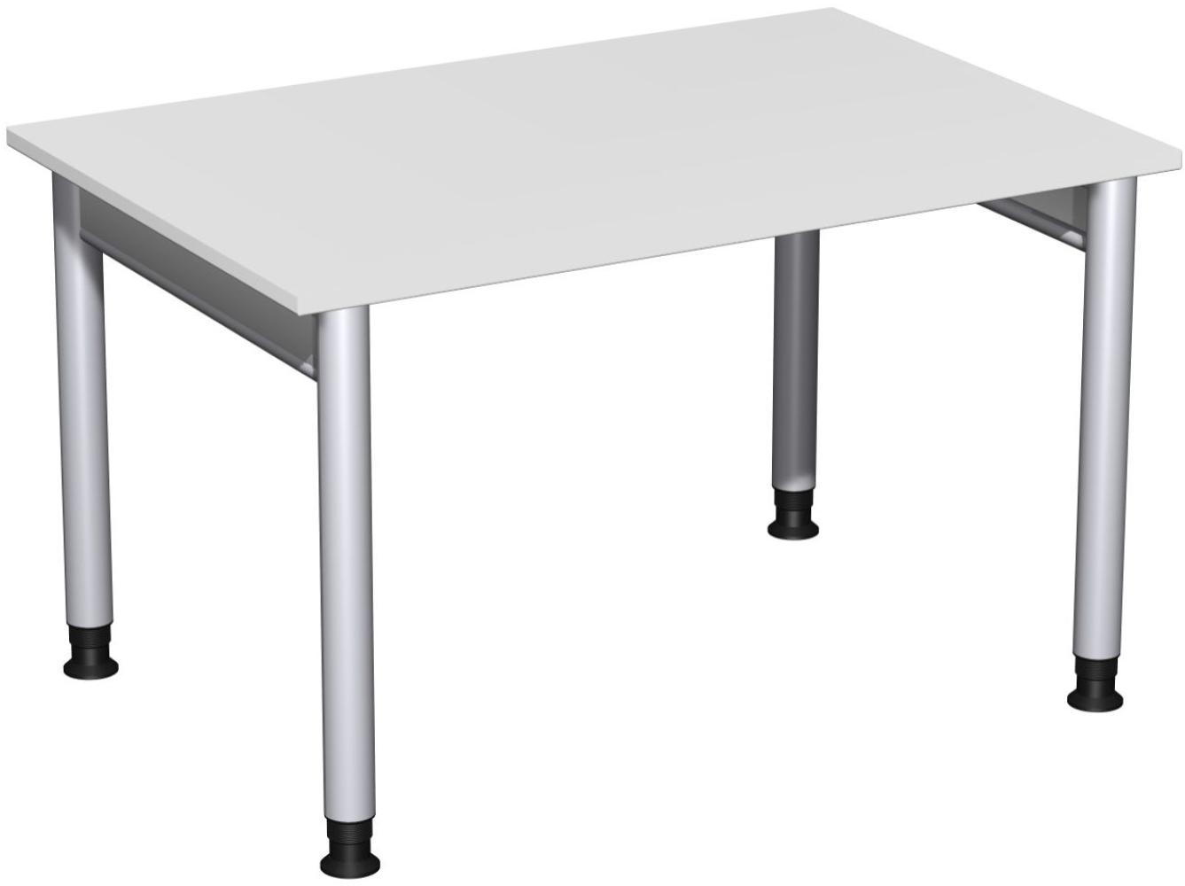 Schreibtisch '4 Fuß Pro' höhenverstellbar, 120x80cm, Lichtgrau / Silber Bild 1