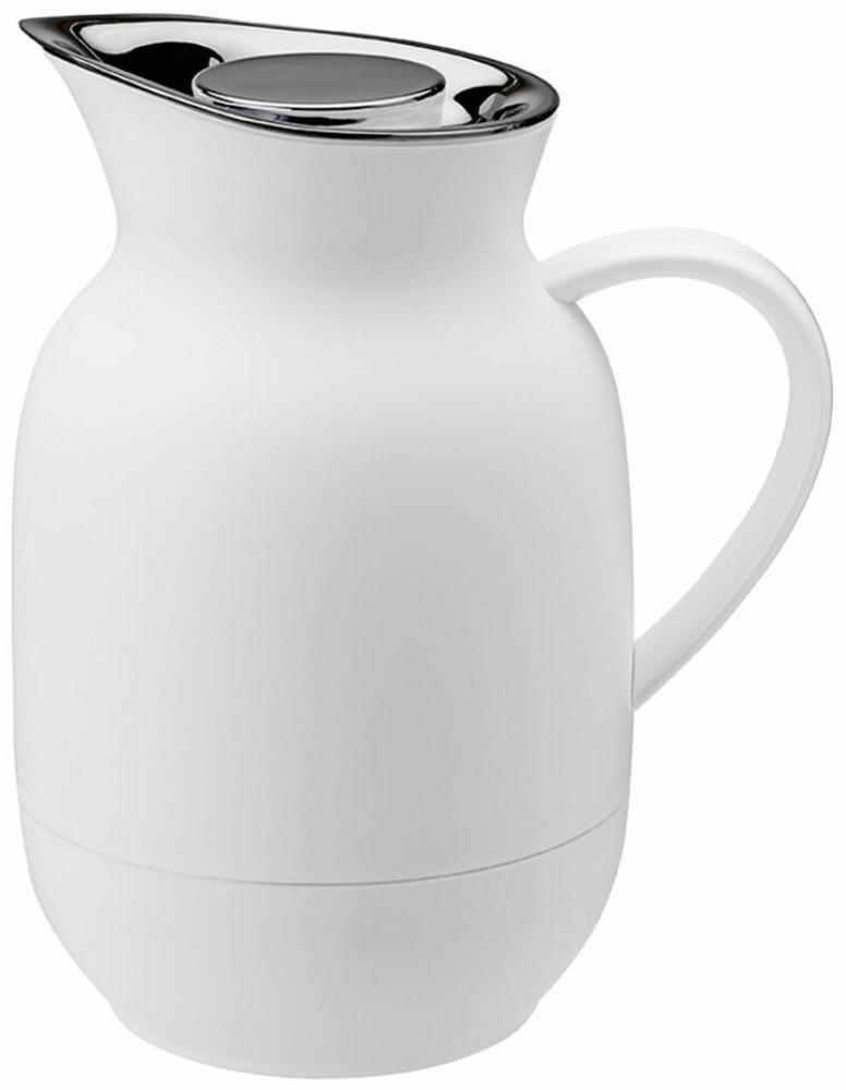Stelton Isolierkanne Amphora für Kaffee, Kaffeekanne mit Glaseinsatz, Thermokanne, Kunststoff, Soft White, 1 Liter, 221 Bild 1