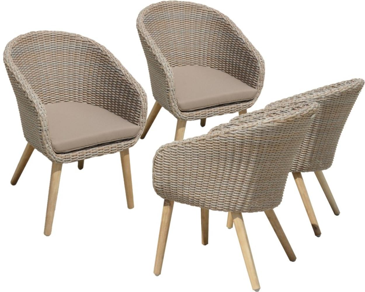 Stuhl Visalia mit Auflage aus Kunststoffgeflecht / Akazie Bild 1