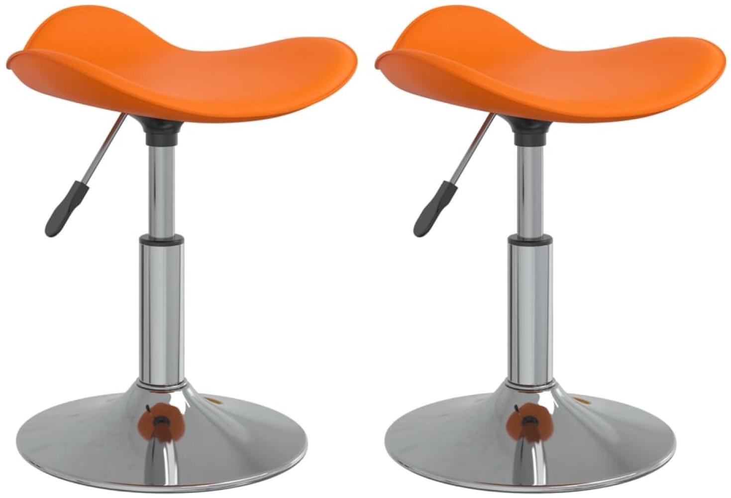 vidaXL Esszimmerstühle 2 Stk. Orange Verchromter Stahl Kunstleder Bild 1