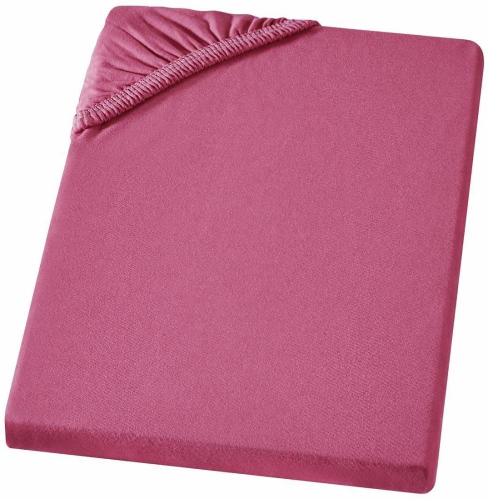 Carpe Sonno Feinjersey Bettlaken aus 100% Baumwolle, Pink, 90-100 x 200 cm Bild 1