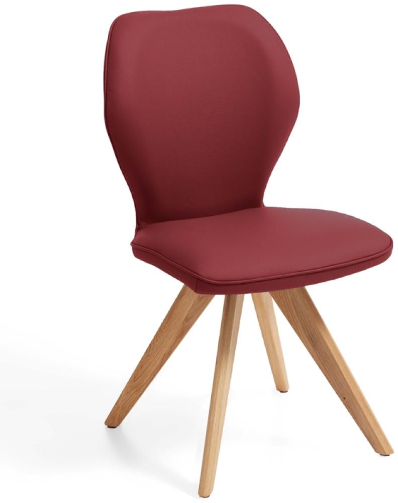 Niehoff Sitzmöbel Colorado Trend-Line Design-Stuhl Wildeiche/Leder - 180° drehbar Napoli rubin Bild 1