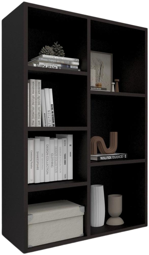 Coemo Bücherregal Twin aus Holz 7 Fächer Schwarz Bild 1