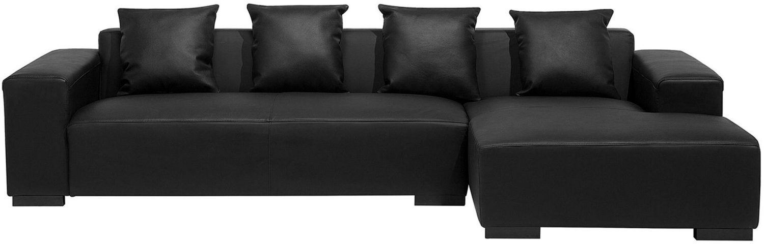 Sofa Leder schwarz linksseitig LUNGO Bild 1