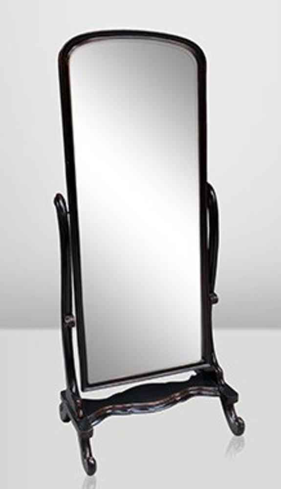 Casa Padrino Barock Standspiegel Schwarz schwenkbar Antik Stil - Möbel Spiegel Bild 1