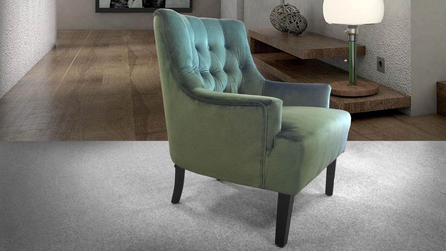 Loungesessel VELVET Samtstoff grün Sessel waldgrün Bild 1