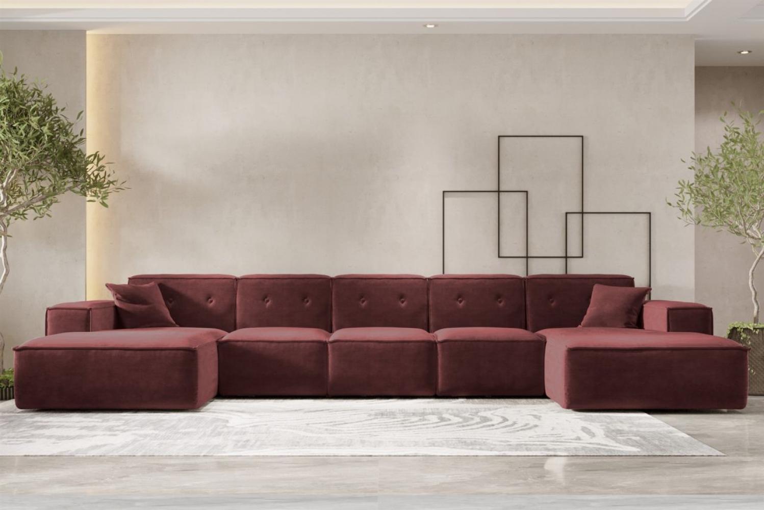 Wohnlandschaft Sofa U-Form CESINA XL in Stoff Perfect Harmony Bordeauxrot Bild 1