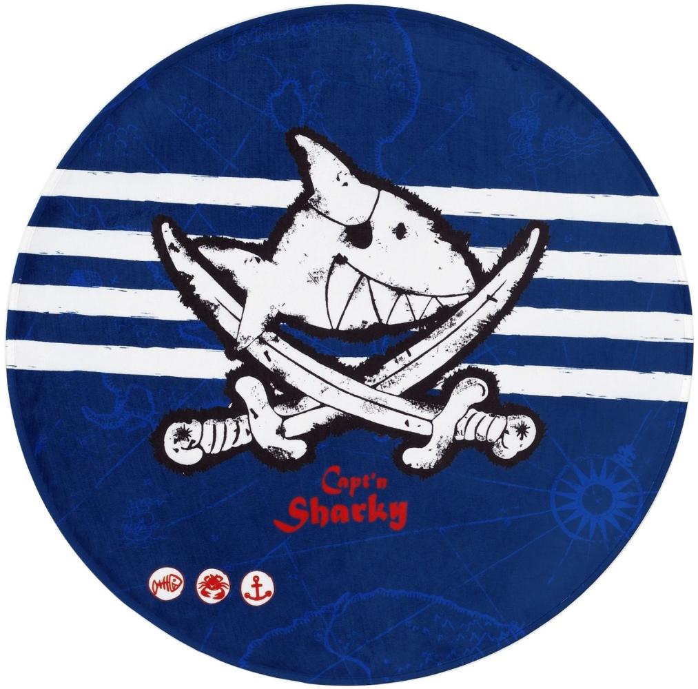 Kinderteppich- Der Pirat "Captin Sharky" und seine Freunde 100 cm Rund, Kinderzimmer Bild 1
