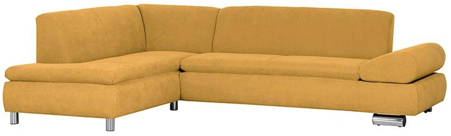 Ecksofa links mit Sofa 2,5-Sitzer rechts PALM BAY-23 Veloursstoff Farbe mais Sitzhärte weich B: cm T: cm H: 76cm Bild 1
