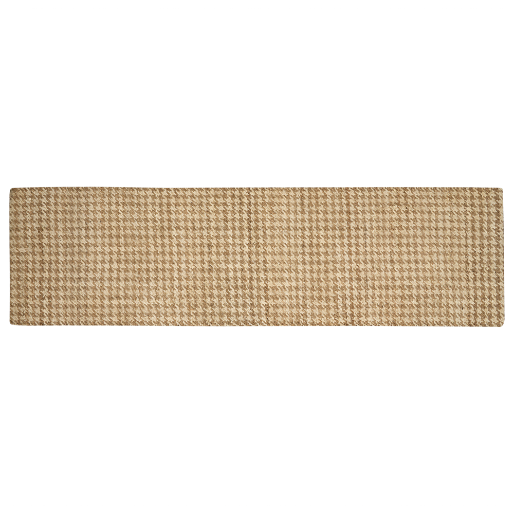 Teppich Jute beige 80 x 300 cm kariertes Muster Kurzflor ARAPTEPE Bild 1