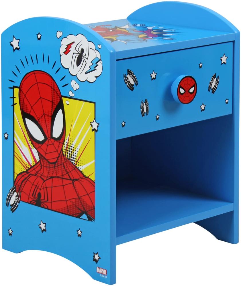 Disney Marvel Spider-Man Kinder, Holz, Blau, klein Nachttisch, 15 mm MDF, Blue, S Bild 1