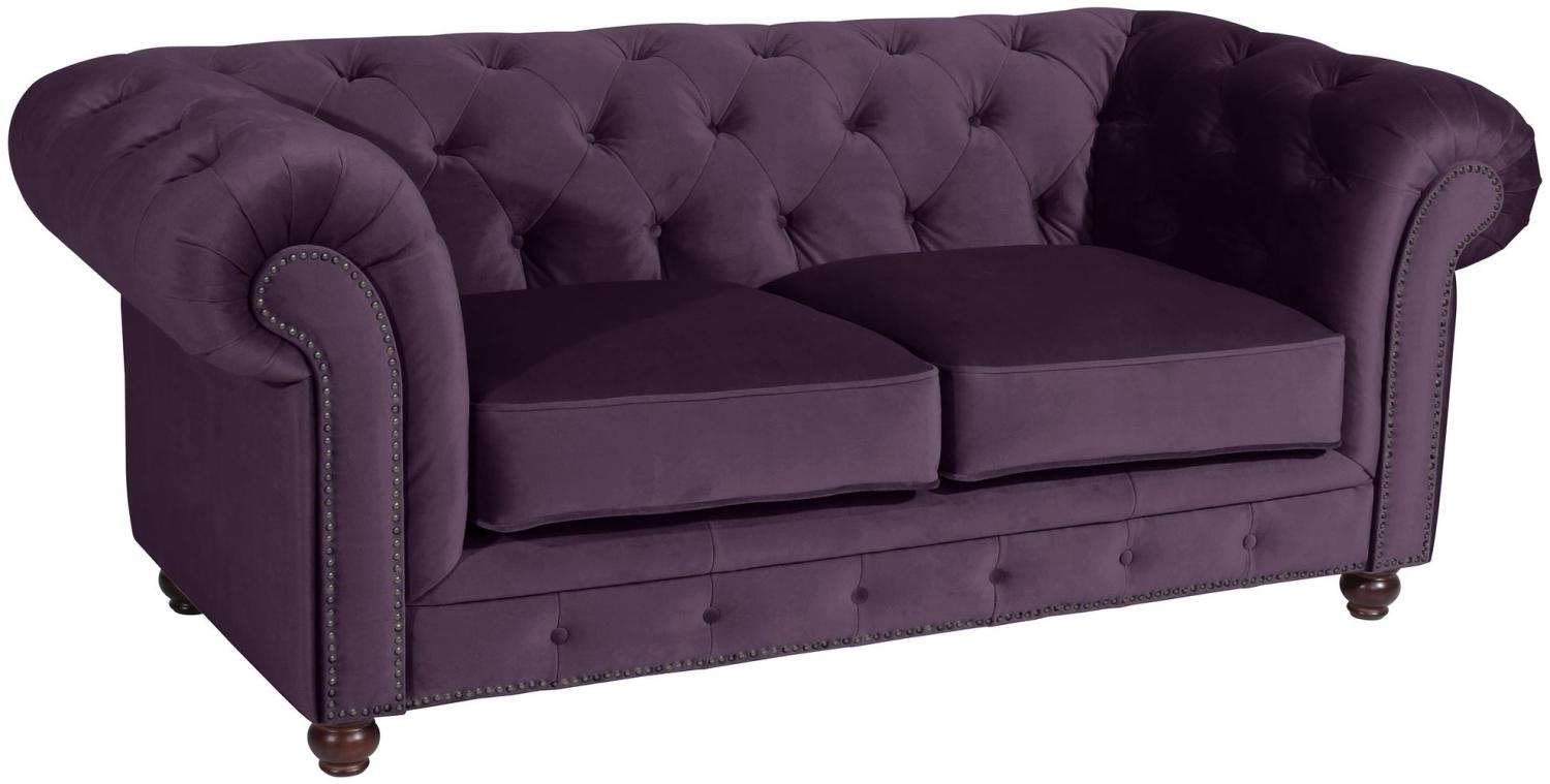Sofa 2-Sitzer Kathe Bezug Samtvelours Buche nussbaum dunkel / purple 22500 Bild 1