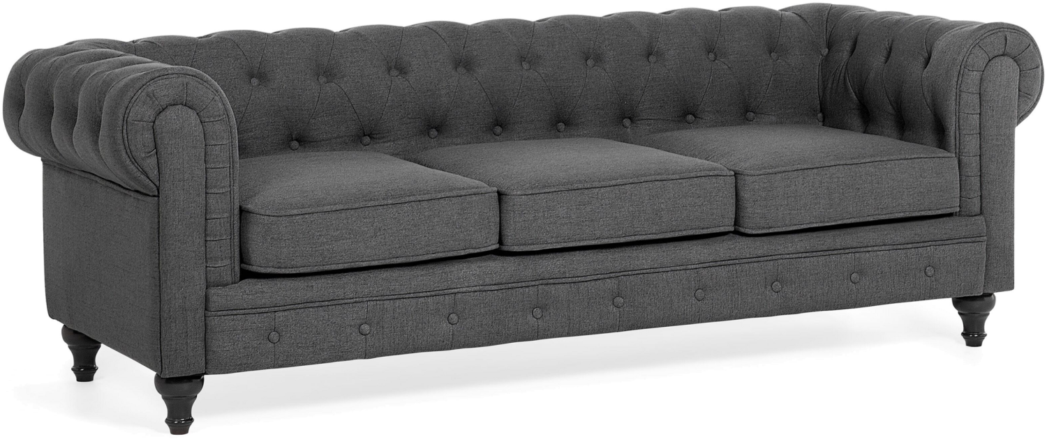 3-Sitzer Sofa Polsterbezug grau CHESTERFIELD Bild 1
