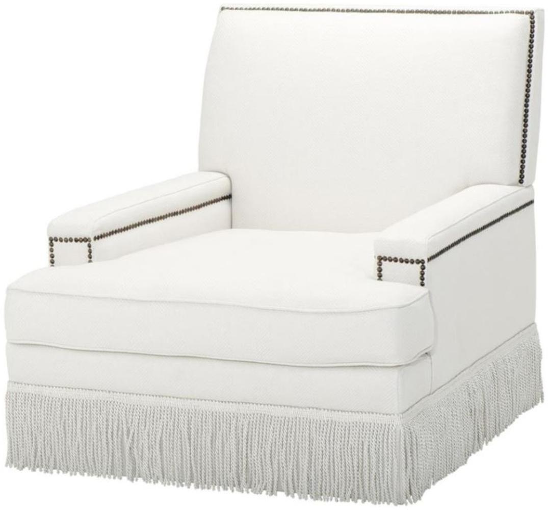 Casa Padrino Luxus Designer Sessel Weiß 90 x 102 x H. 90 cm - Wohnzimmer Möbel Bild 1