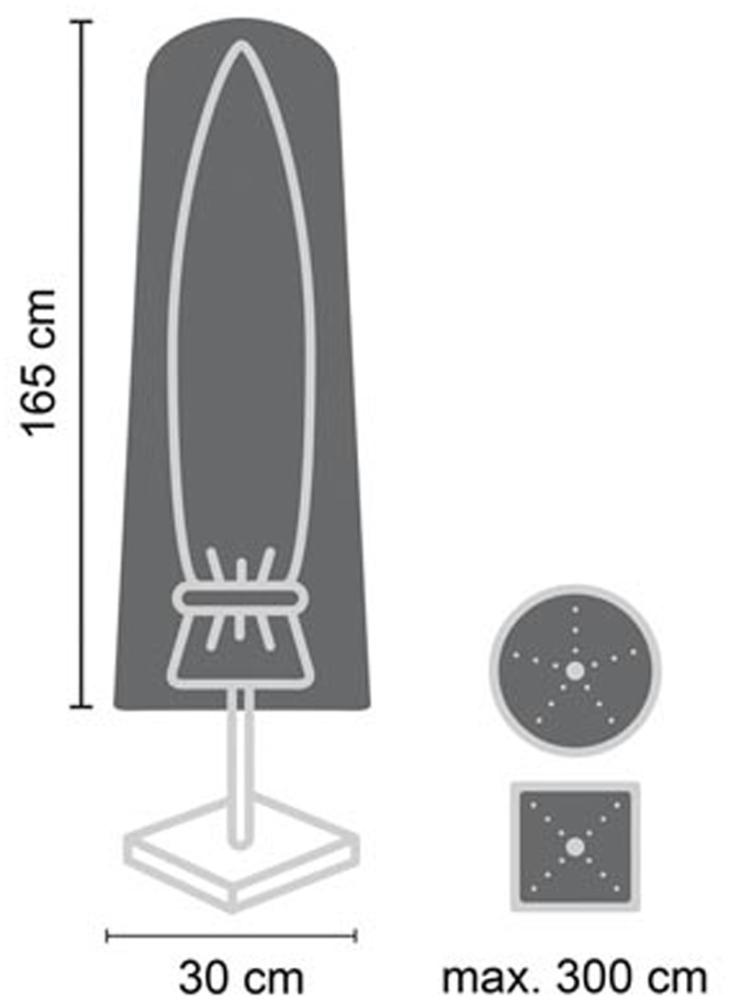 Schutzhülle für Sonnenschirm bis Ø 300cm - Abdeckung 165x30cm Bild 1