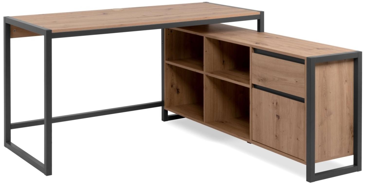 finori Eckschreibtisch Denver 139 cm Artisan Oak / anthrazit Bild 1