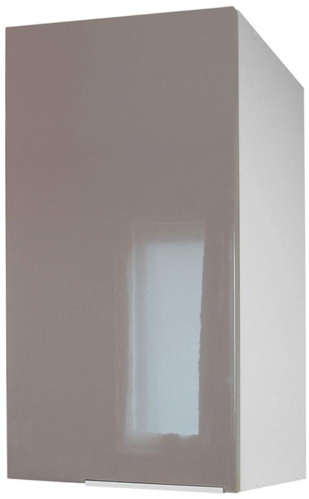 Berlioz Creations CP3HT Hängeschrank für Küche mit 1 Tür in taupefarbenem Hochglanz, 30 x 34 x 70 cm, 100 Prozent französische Herstellung Bild 1