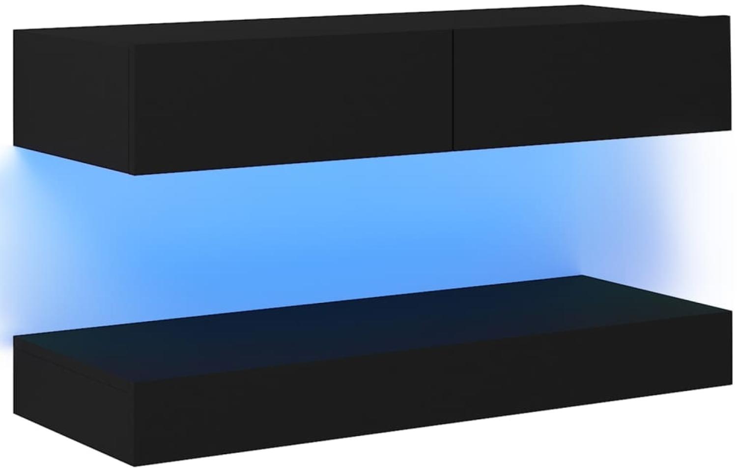 vidaXL TV-Schrank mit LED-Leuchten Schwarz 90x35 cm Bild 1
