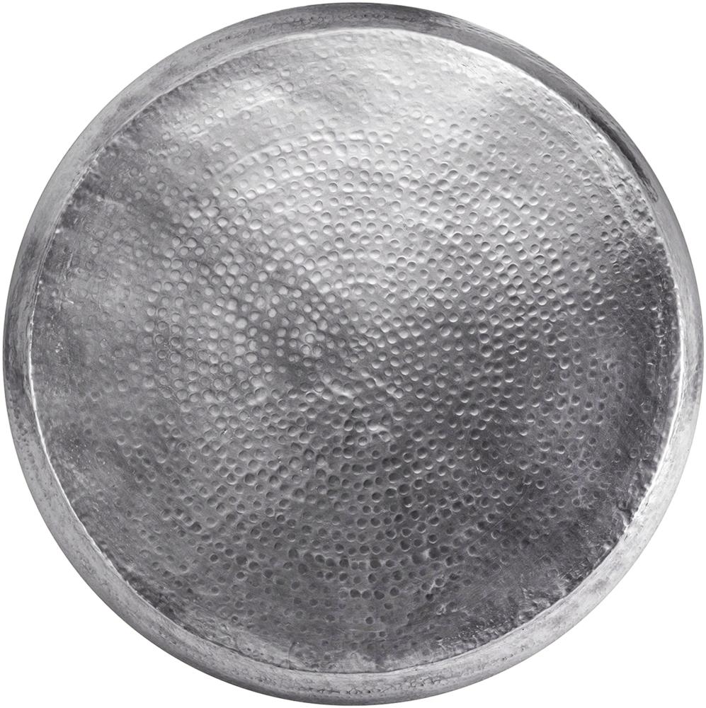 Couchtisch Ø 80x30 cm Silber aus Aluminium-Legierung in Hammerschlag-Technik WOMO-Design Bild 1