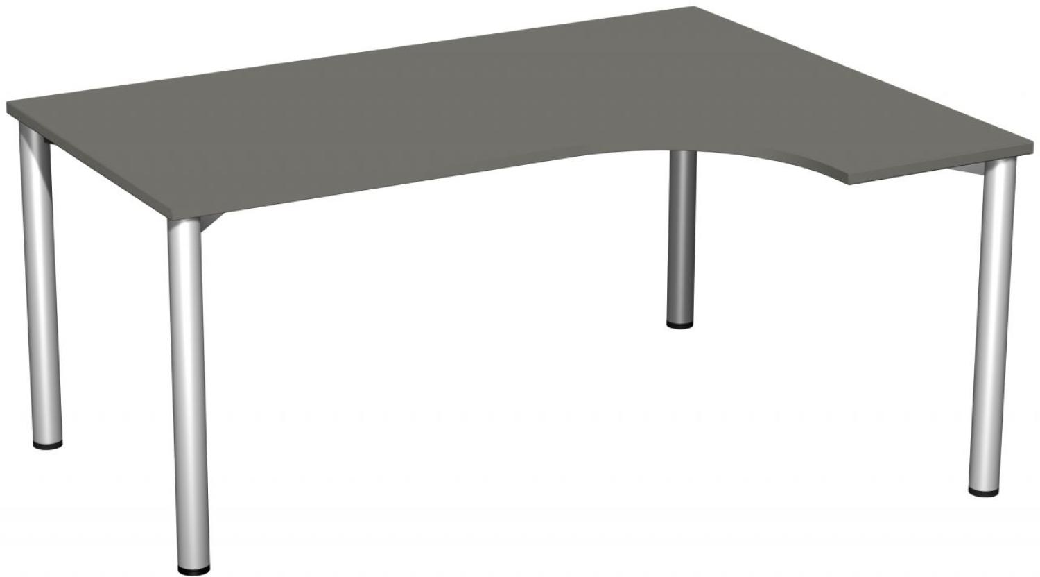 PC-Schreibtisch '4 Fuß Flex' rechts, 160x120cm, Graphit / Silber Bild 1