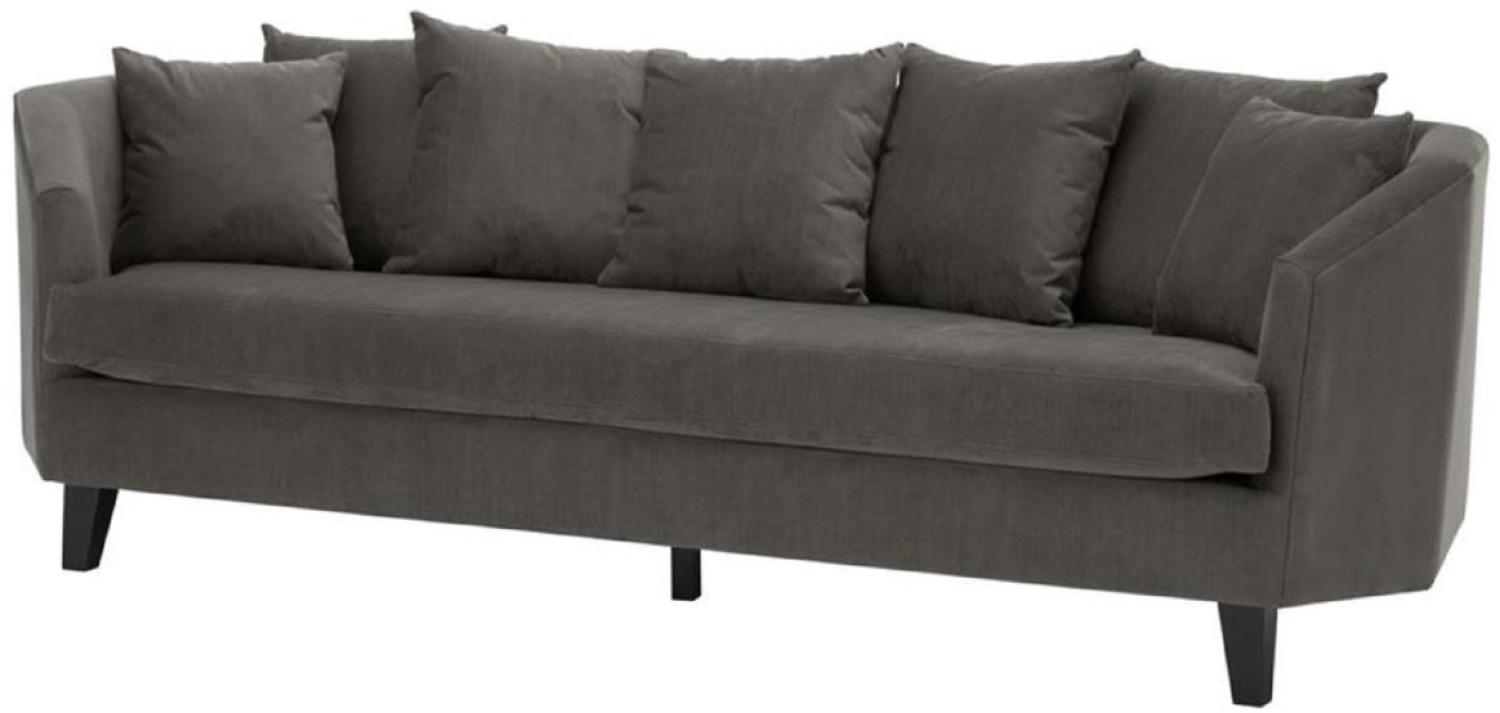 Casa Padrino Luxus Sofa mit Kissen Dunkelgrau / Schwarz 240 x 95 x H. 78 cm - Luxus Wohnzimmermöbel Bild 1