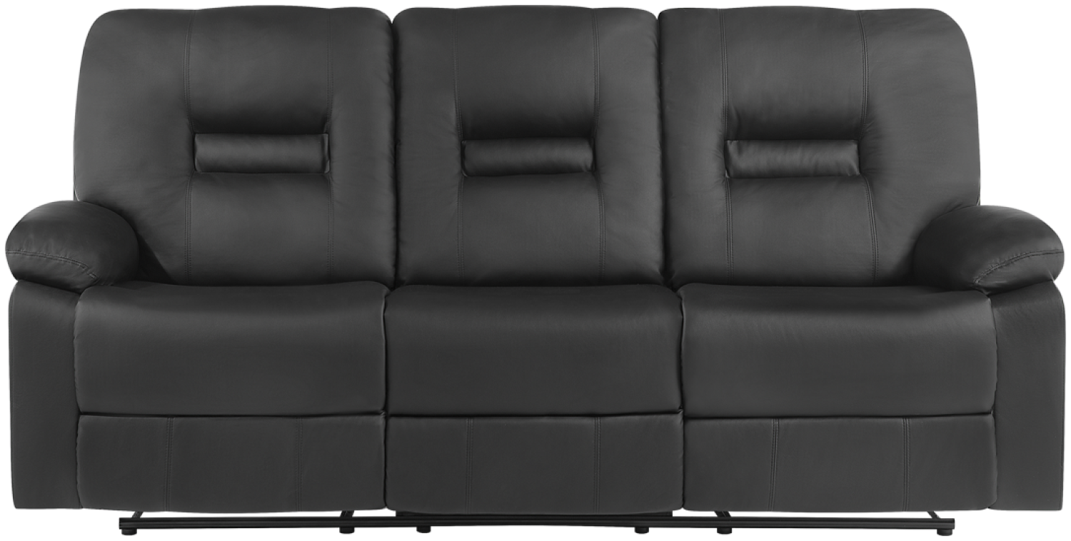 3-Sitzer Sofa Kunstleder schwarz verstellbar BERGEN Bild 1